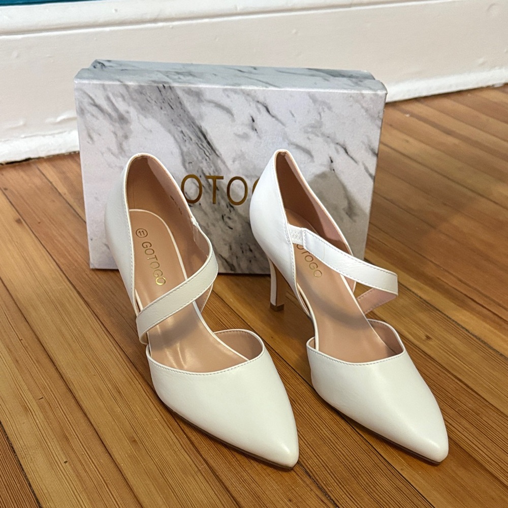 White Strap Heels